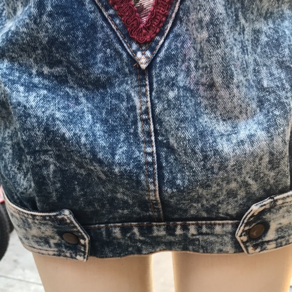VINTAGE | Blue Acid Stone Wash Denim Tapestry Patch Jacket 80’s - Picture 14 of 14